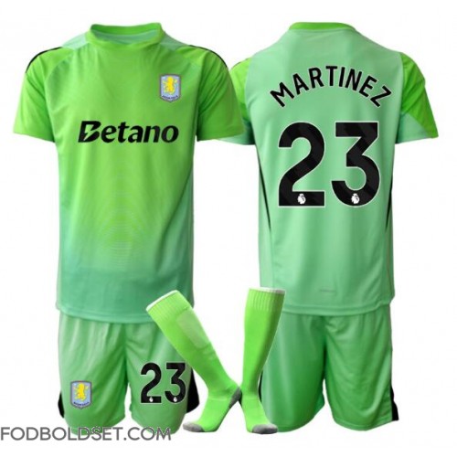 Aston Villa Emiliano Martinez #23 Målmand Udebane Trøje Børn 2025-26 Kortærmet (+ Korte bukser)